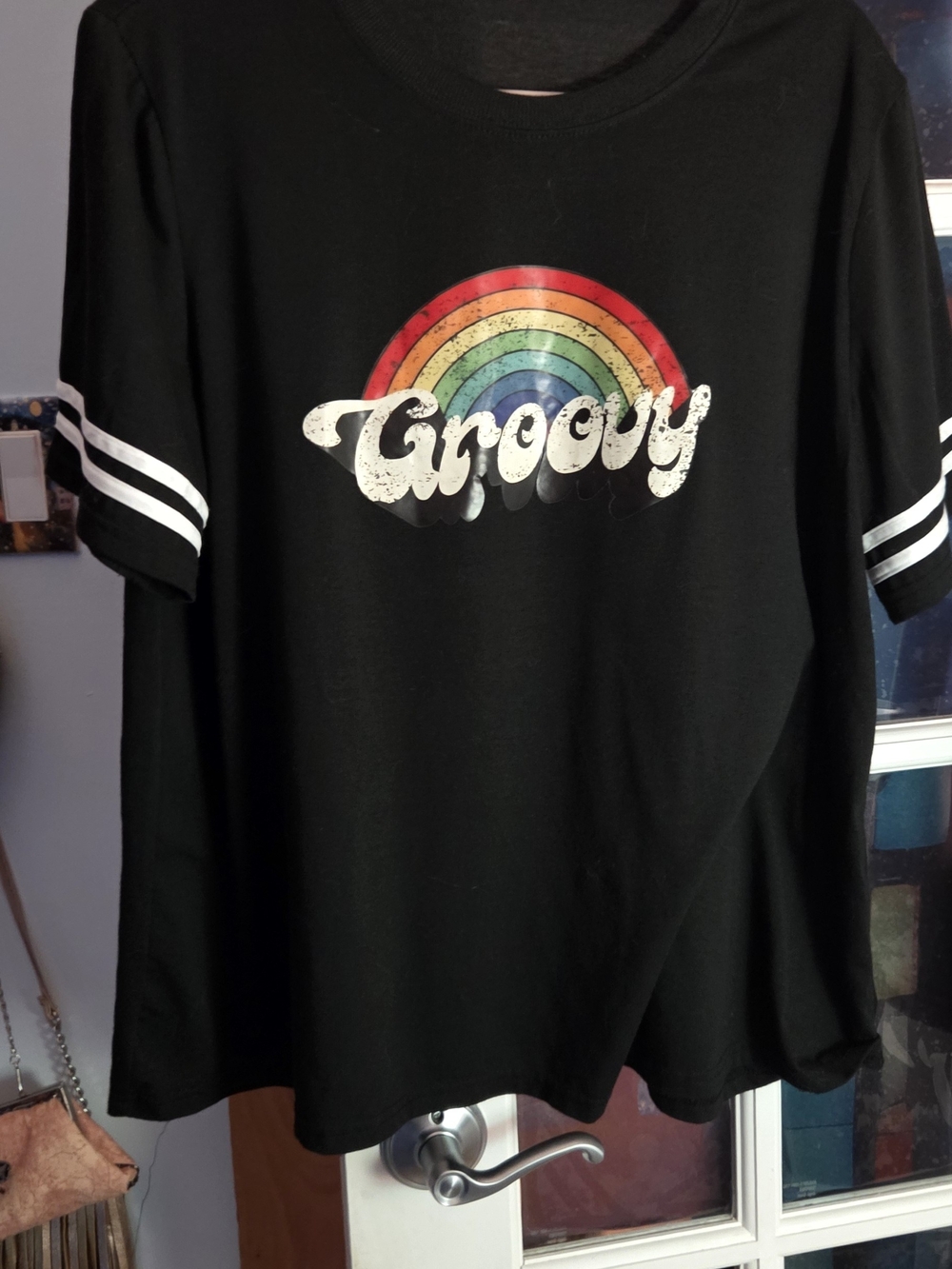 Groovy Black Crewneck Tee - 2XL